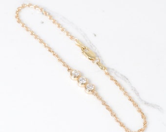 Bracelet chaîne lever du soleil en diamant