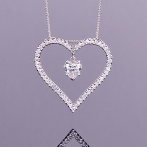 Diamond Heart Pendant With Diamond Heart Accent