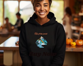 Mountaintop Vibes Hoodie, Nature Inspired Sweatshirt, Adventure ready apparel, Hiking essential sweatshirt, Cozy Outdoor Lovers Gift for her