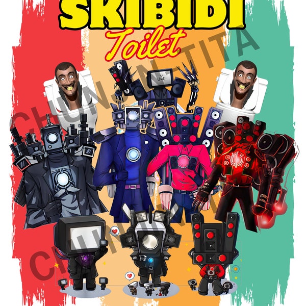 1 pc x PNG Skibidi party, Boss Titan, Retro Skibidi, Titan Speakerman, Skibidi, Toilet man, skibidi meme Digital Instant Download