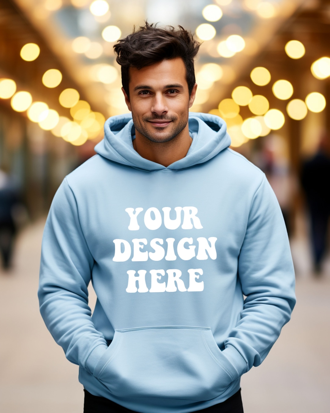 Gildan 18500 Light Blue Hoodie Mockup Gildan Hoodie Mockup Etsy
