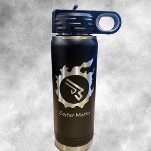 FFXIV Job and Title 20oz Water Bottle - FFXIV Water Bottle - XIV Gamer Water Bottle - Personalization | Multiple Color Options