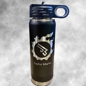 FFXIV Job and Title 32oz Water Bottle - FFXIV Water Bottle - XIV Gamer Water Bottle - Personalization | Multiple Color Options