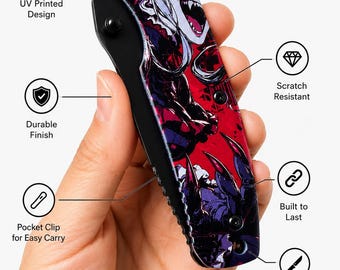 Custom Anime Pocket Knife | UV Printed Folding Knife | Personalized EDC Gift for Anime Fans