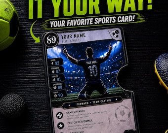 Portefeuille minimaliste personnalisé pour cartes de sport - Design personnalisé de cartes de sport à collectionner - Portefeuille RFID imprimé UV