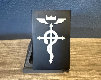Laser Engraved Popup Wallet, Flamel Alchemy Symbol, Different Wallet Styles | Multiple Color Options | RFID Blocking, Otaku Accessory