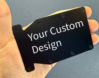 Custom &quot;Your Design&quot; Minimalist Slim Metal Notched Wallet | Multiple Color Option | RFID Blocking Gift For Him, Gift For Her, Birthday Gift
