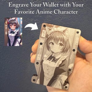 Carteira de anime personalizada, bloqueio RFID, várias opções de cores, presente para ele, presente para ela, presente de aniversário, presente de aniversário, acessório otaku