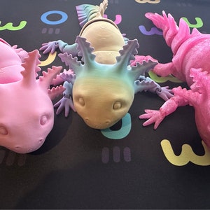 Articulating Flexi Axolotl Fidget Toy, Multiple color options | Stim Toy, Stress Relief, ADHD