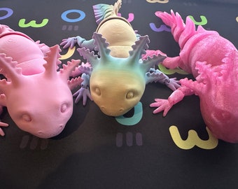 Articulating Flexi Axolotl Fidget Toy, Multiple color options | Stim Toy, Stress Relief, ADHD
