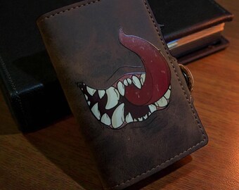 Portefeuille en cuir PU Mimic Monster Mouth, cadeau pour fan d'horreur