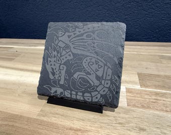Monster Hunter Slate Coaster, 20+ Monsters Available | Drinkware Gaming Coaster