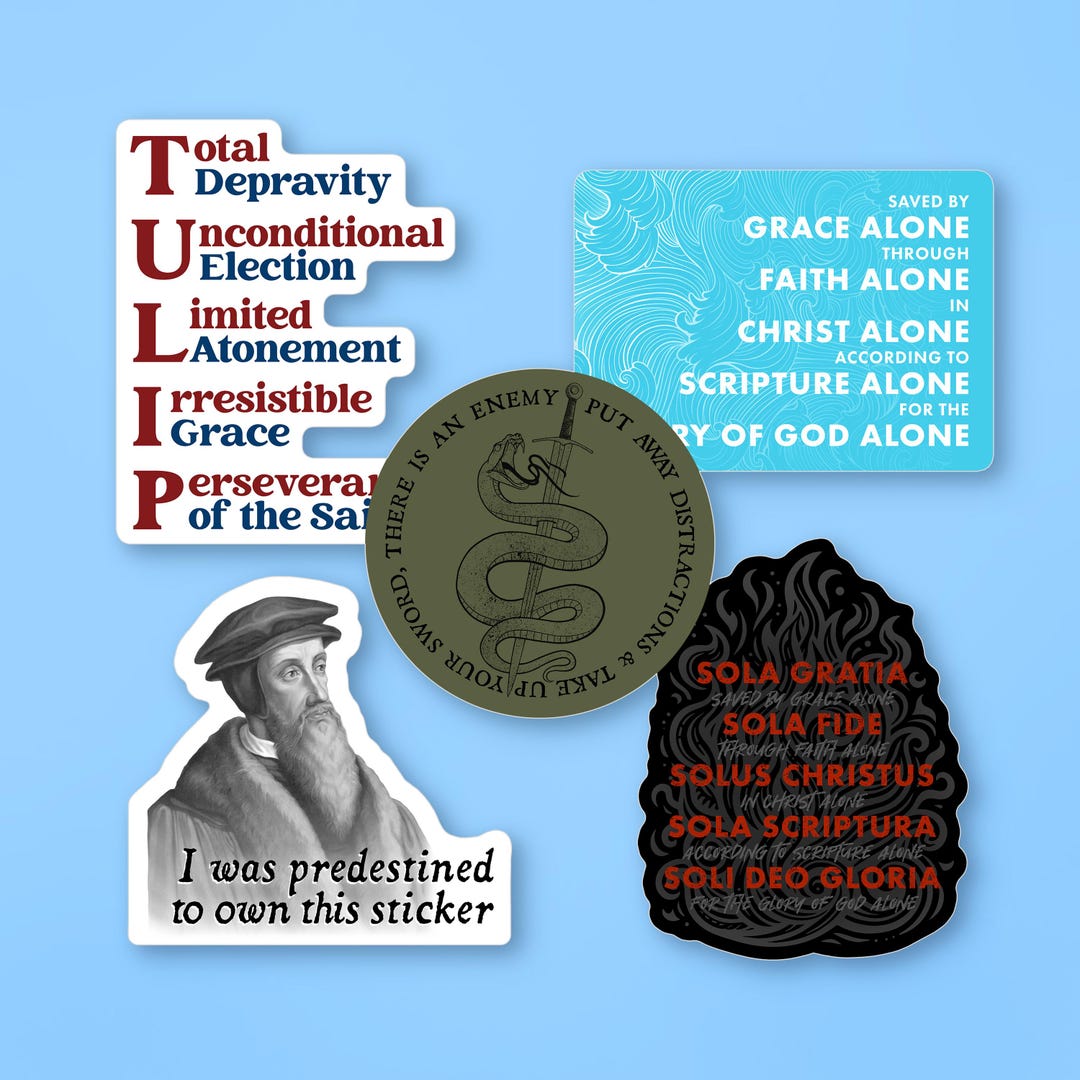 Reformed Theology 5-pack Sticker Bundle, Christian Faith Calvin Decal ...
