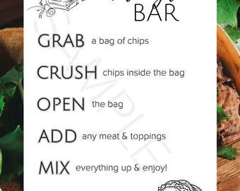 Graduation Walking Taco Bar Sign Class of 2026: Printable Food Station Decor (Digital Download)