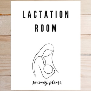 Lactation Room Privacy Please Door Sign Printable Simple Black and White