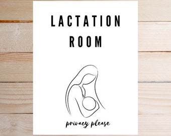 Lactation Room Privacy Please Door Sign Printable Simple Black and White