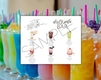 Abschluss Dirty Soda Bar Schild: Class of 2026 Party Dekoration (Digitaler Download)