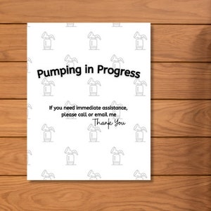 Pumping in Progress Professional Office Door Sign for Pumping and Nursing Moms