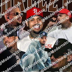 May include: A brown and white graphic design with the text "Breezy" and "Bowlx" in large letters. The design features multiple images of a man with a red baseball cap and a man with a black baseball cap.