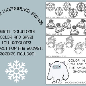 Winter Savings Challenge | Color And Save | Savings Challenge | Printable Savings Challenge