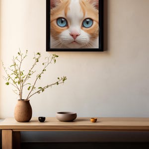 Blue-Eyed Kitten Digital Art Print, Animal Wall Art, Digital Download, Poster Art, Cat Lovers, Home Decor Print, Digital Prints, Hi-Rez Art