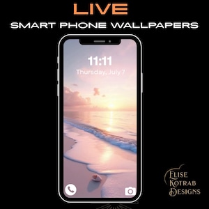 Tranquil Beach Live Wallpaper, Ocean Themed Art, Digital Download, Aesthetic Phone Live Wallpaper, Mp4 for Android, Background Elements