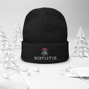 Mistletoe Embroidered Beanie Hat