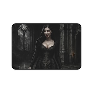 Tapete de escritorio de vampiro gótico, elegante accesorio de escritorio, decoración gótica, regalo para el hogar, decoración de Halloween, alfombrilla para ratón.