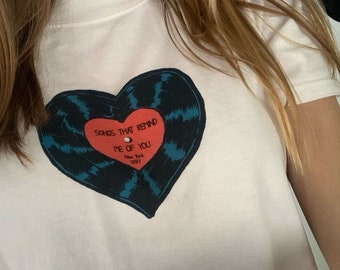 Vintage Heart Vinyl Baby Tee | Downtown Shirt | Songs that Remind me of You