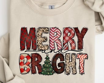 Vrolijk en helder sweatshirt, kersttrui, kersttrui familie, kerstsweaters voor vrouwen, vrolijk kerstsweatshirt