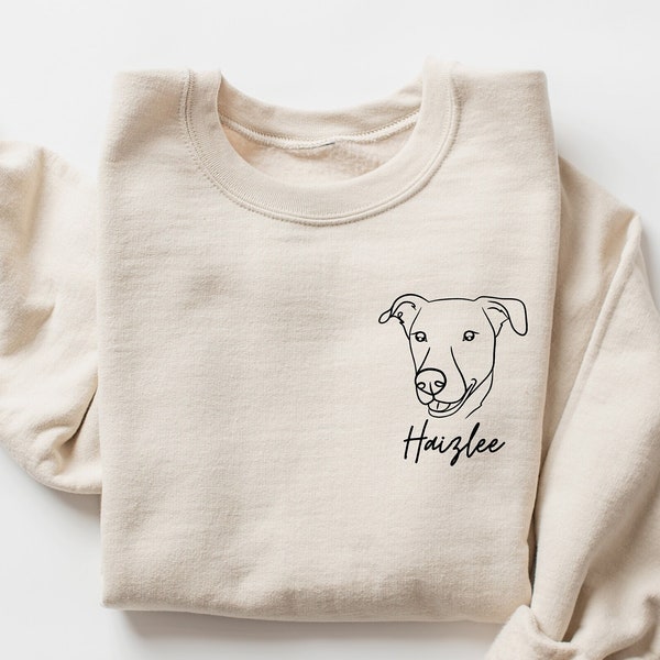 Custom Dog Sweatshirt, Dog Lover Hoodie, Hand Drawn Dog Sweatshirt, Pet Lover, New Dog Owner, Gift for Dog Mom, Dog Mom Shirt, Personalized