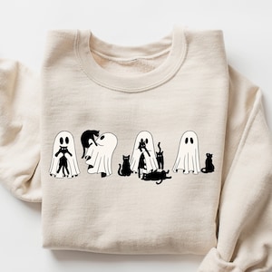Ghost Cat Sweatshirt, Ghost Cat Tshirt, Halloween Crewneck, Ghost Shirt, Cat Lover Shirt, Cat Tshirt, Halloween Shirt, Cat Mom Tshirt