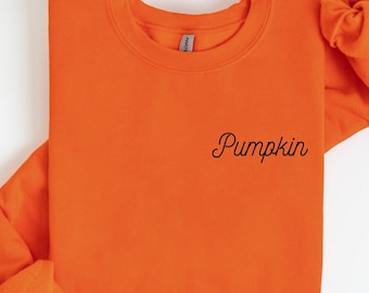 Pumpkin Minimal Crewneck Sweatshirt, Pumpkin Sweatshirt, Fall Sweatshirt, Halloween Sweatshirt, Thanksgiving Sweatshirt