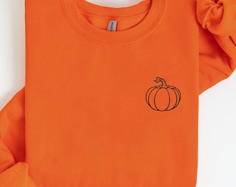 Pumpkin Minimal Crewneck Sweatshirt, Pumpkin Sweatshirt, Fall Sweatshirt, Halloween Sweatshirt, Thanksgiving Sweatshirt, Pumpkin Shirt