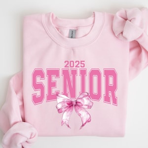 Senior Coquette Girl Sweatshirt, Coquette Bow T-Shirt, Senior 2025 T-Shirt, Senior Girl T-Shirt, Graduation Gift, Senior Class 2025 Tee