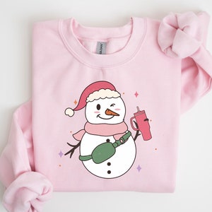 Christmas Snowman Sweatshirt, Christmas Sweatshirt, Snowman Shirt, Christmas Gifts, Christmas Shirts for Women, Bougie Snowman Sweatshirt
