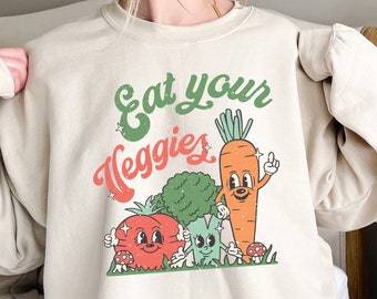 Eat Your Veggies T-Shirt, Eat Your Veggies Retro Graphic Shirt, Vegan Shirt, Farmers Market Vegetable Shirt, Eat Your Veggies Shirt