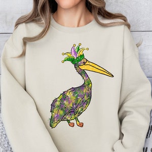 Karneval Pelikan Sweatshirt,Karneval Shirt,Nola Sweatshirt,Karneval Sweatshirt,Fat speziellen Montag Sweatshirt, Louisiana Shirt, Karneval Geschenk