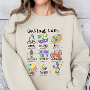 Karneval Gott sagt, ich bin Sweatshirt, Fasching Sweatshirt, Karneval Party T-Shirt, Karneval Geschenk, christlicher Karneval T-Shirt