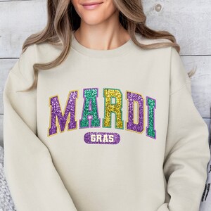 Karneval 2024 Sweatshirt, Frauen Faux Pailletten Karneval Shirt, Louisiana Parade, New Orleans Sweatshirt, Faux Glitter Design, Karneval Geschenk