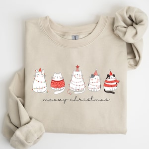 Meowy Christmas Sweatshirt,Happy Cat Year Shirt,Funny Christmas Cat Shirt,Cat Christmas Sweatshirt,Cats Sweatshirt,Cat Lover Christmas Shirt