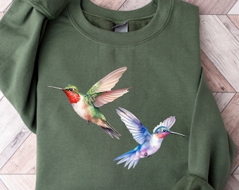 Camisa de colibrí, camiseta de colibrí, camiseta de pájaros de acuarela, camiseta de la naturaleza, camisa de colibrí de acuarela, camisa de acuarela de pájaro, camisa floral
