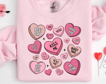 Valentine Day Candy Hearts Sweatshirt,Valentine Day Gift,Valentine Candy Hearts Shirt,XOXO Shirt,Teacher Valentine Gift,Cute Valentine Shirt