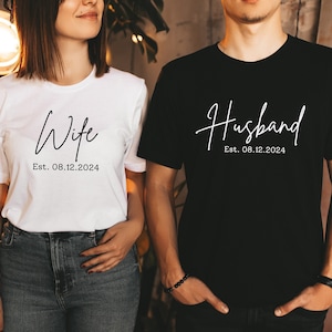 Wifey Hubby Shirts, Honeymoon Shirts, Just Married Shirts, Husband and Wife Shirt,Husband and Wife Tees,Engagement Shirt,Personalized Shirts