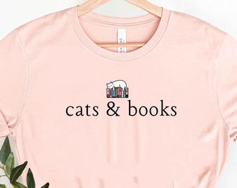 Cats & Books Sweatshirt, Cute Books Lover Sweatshirt, Books Club Shirt, Books Lover Gift, Back To School Shirt, Elementary Teacher Shirt