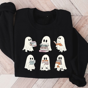 Ghost Reading Sweatshirt, Ghost Sweatshirt, Halloween Crewneck, Ghost Shirt, Book Lover, Halloween Shirt, Book Ghost Shirt, Book Lover Gift