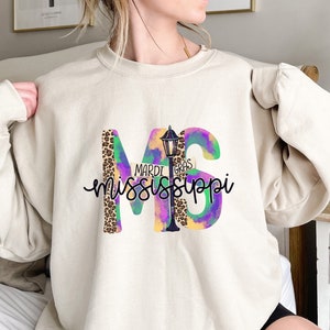 Retro Mardi Gras Sweatshirt, Mardi Gras Mississippi Sweatshirt, Mardi Gras Carnival Shirt, Women Mardi Gras Costume, Fat Tuesday, Nola Shirt