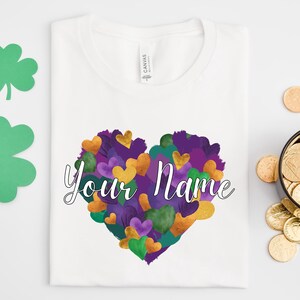 Karneval-Herz-Sweatshirt, kundenspezifisches Karneval-Namenshemd, Louisiana-Sweatshirt, Karneval-Feiern, Karneval-Geschenk, Louisiana-Zustand