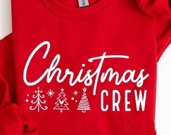 Kerstshirt met ronde hals, kerstshirts, leuk winter-T-shirt, kerstshirt voor vrouwen, kerstshirt met ronde hals, vakantietrui
