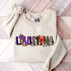 Louisiana Mardi Gras Sweater, Mardi Gras Sweatshirt, Scary Louisiana Crocodile Sweatshirt, Mardi Gras Gift, Louisiana Crewneck Sweatshirt